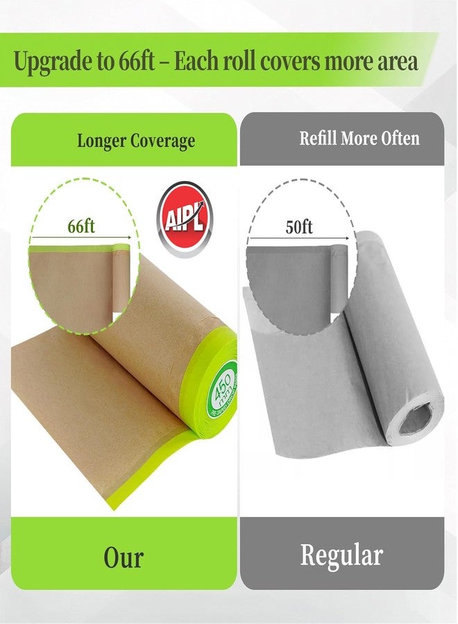 AIPL Pre-Taped Masking Paper for Painting - 20 CM X 20 MTR Tape and Drape Painters Paper, Paint Adhesive Protective Paper Roll for Covering Skirting, Frames, Cars and Auto Body (1 Roll) - Image 4